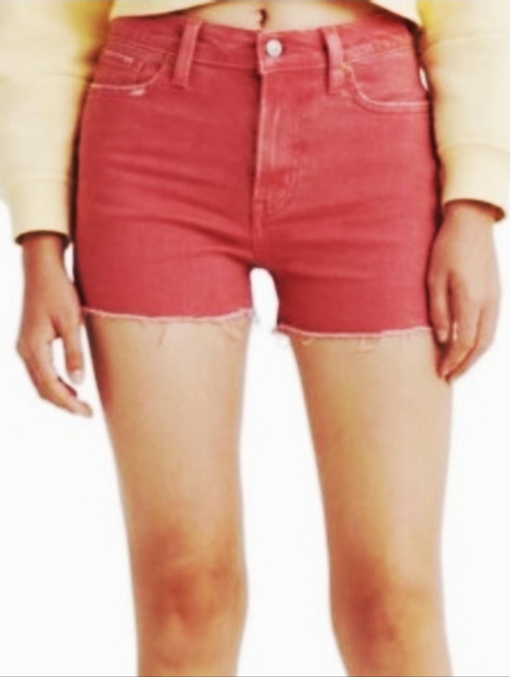 Levi's Women's Crimson Frayed Hem Denim Shorts Size 30